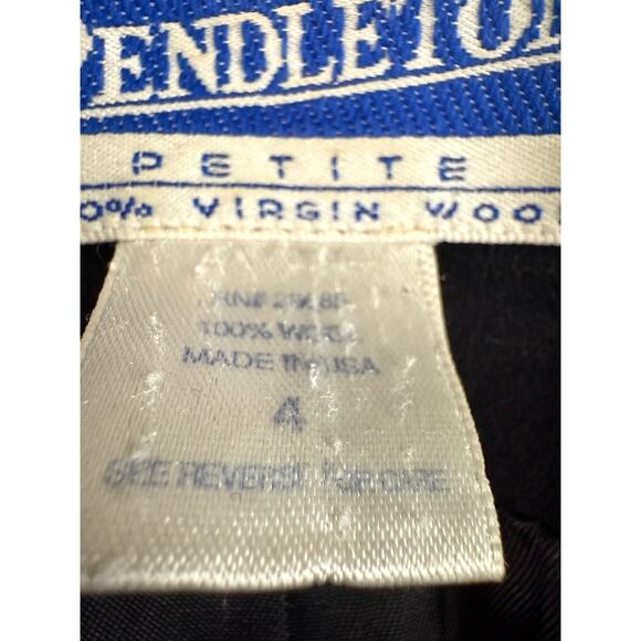 Pendleton Wool Blazer Size 4 Petite Black 100% Virgin Wool - Picture 4 of 8